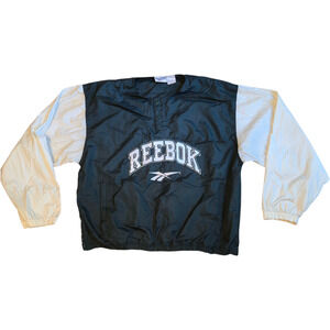 Vintage Reebok Windbreaker Pullover Men’s L Blue White Nylon Jacket 90s Taiwan
